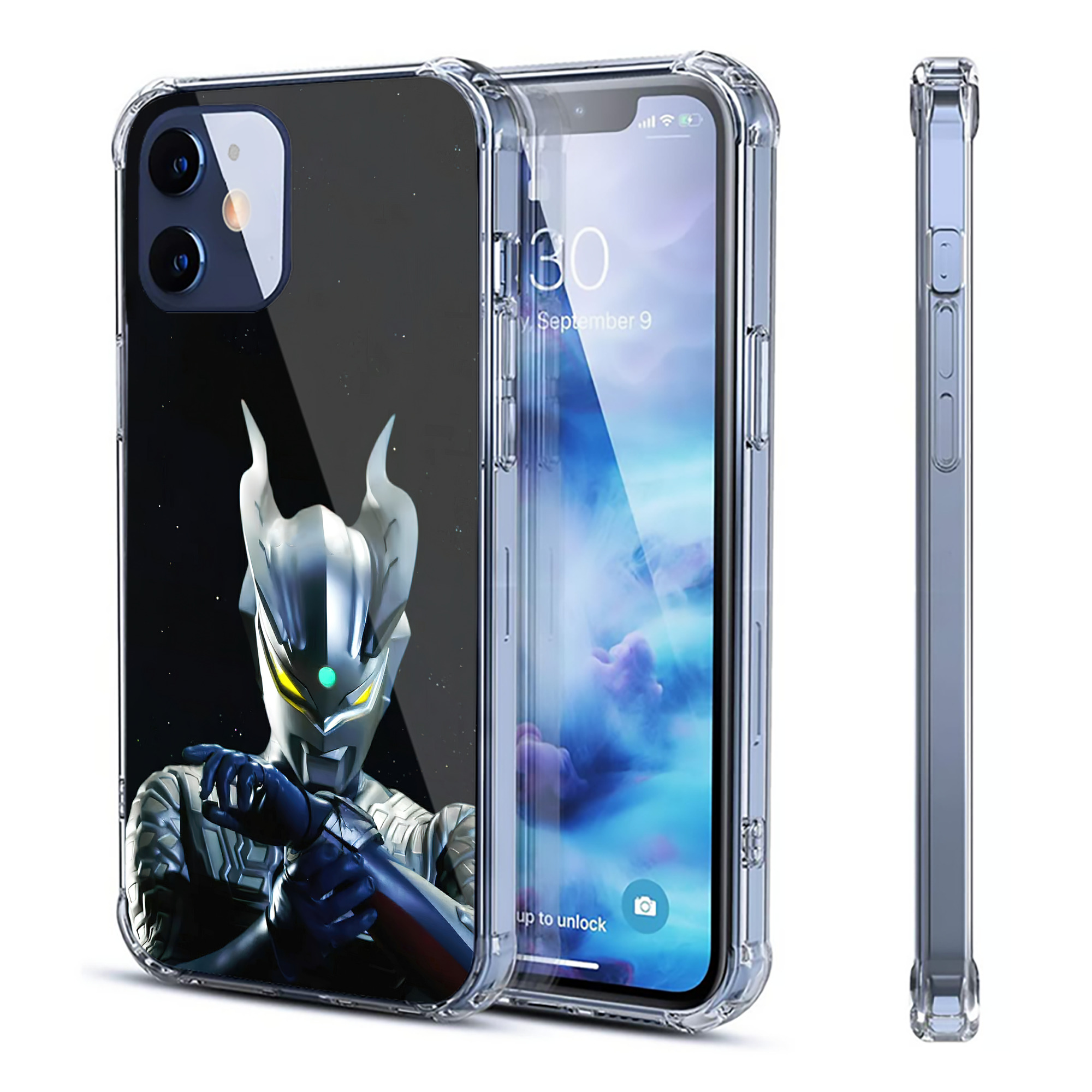 （画像用） ウルトラマン Ultraman 【iPhone 12シリーズ対応】透明スマホケース（クリアソフトケース）